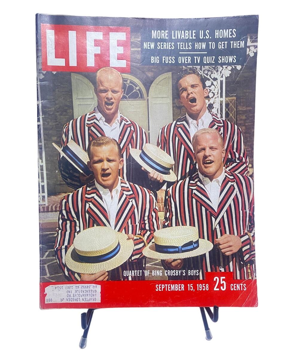 LIFE Magazine September 15 1958 Vol 45 Bing Crosby Sons Quartet Cover